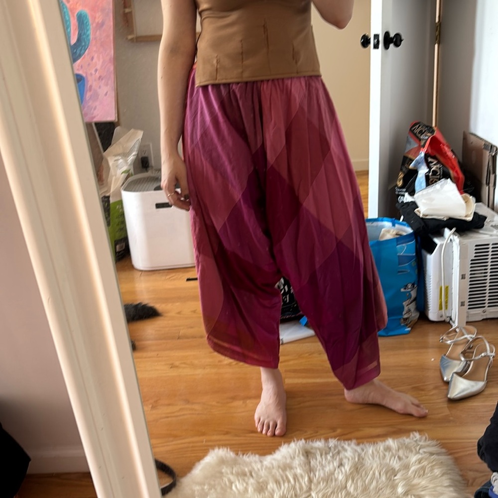Vibrant Pink and Orange Harem Pants